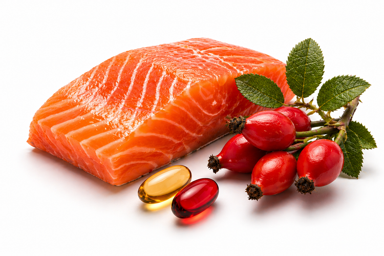 Salmon, rosehip and fish oil for joints